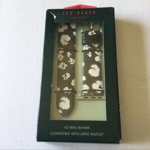 TED BAKER SANSIA ABSTRACT FLORAL PRINT LEATHER STRAP FOR APPLE WATCH 42/44 NWT